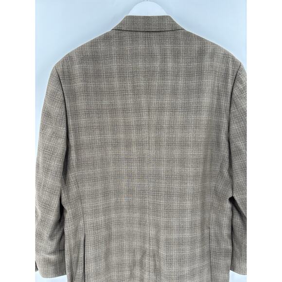 Ralph Lauren Suit Jacket Mens 42S Brown Plaid Silk Wool Single Breasted Tweed - Picture 10 of 15